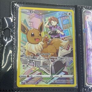 Pokemon Eevee Trading Card - Yellow and Brown